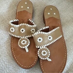 Jack Rogers Women's Beige and White Sandals